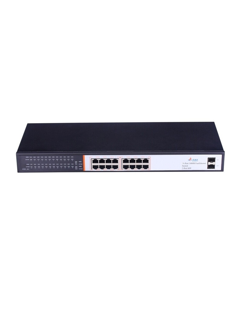 NS1016G SWITCH GIGABIT 16*10/100/1000Mbps UNMANAGED RACK 19" + 2 SFP 